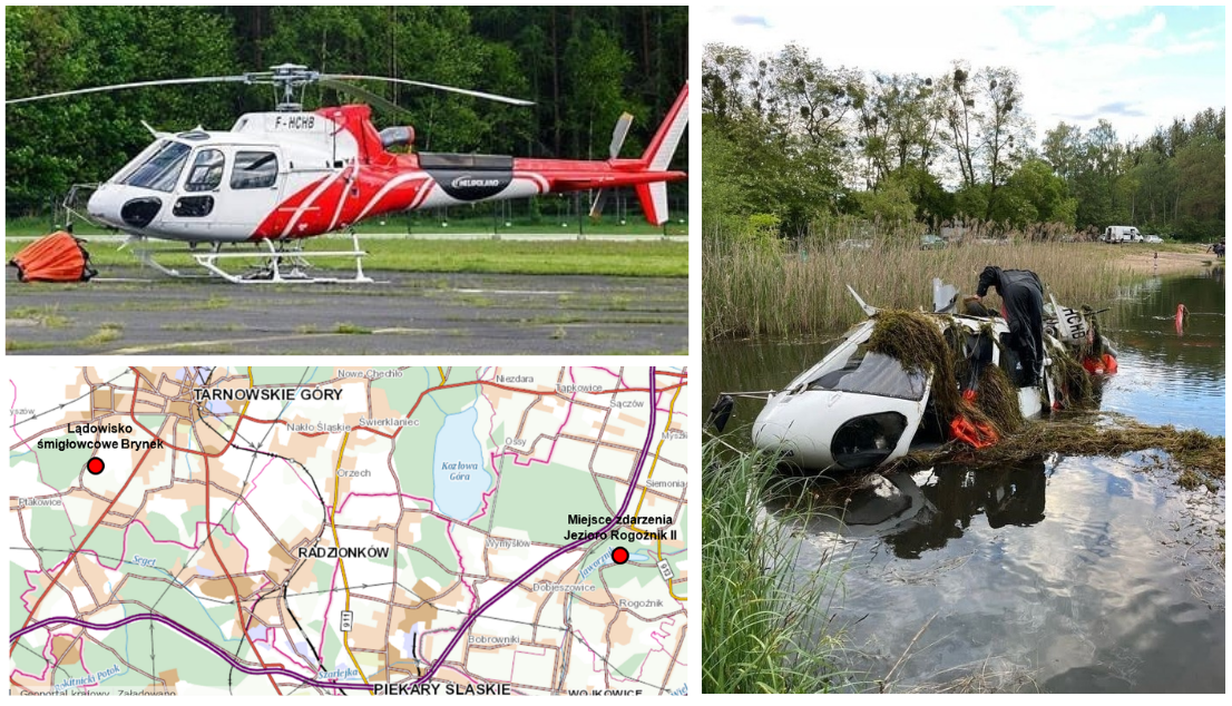 PKBWL report – accident, helicopter AS 350 B3e (F-HCHB), Rogoźnik Lake, 23/05/2022